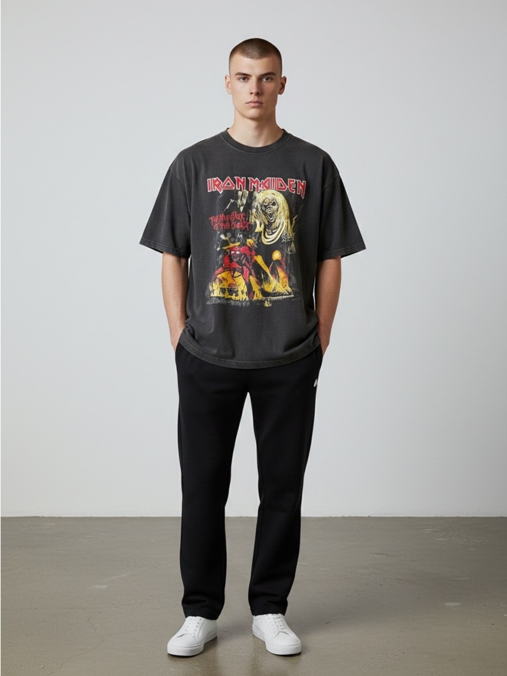 Iron Maiden Graphic Short Sleeve Tee - Charcoal